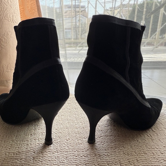 BOTTEGA VENETA Women Black Suede Ankle Boots, 3" heels,Size 37, Authentic - Picture 7 of 14